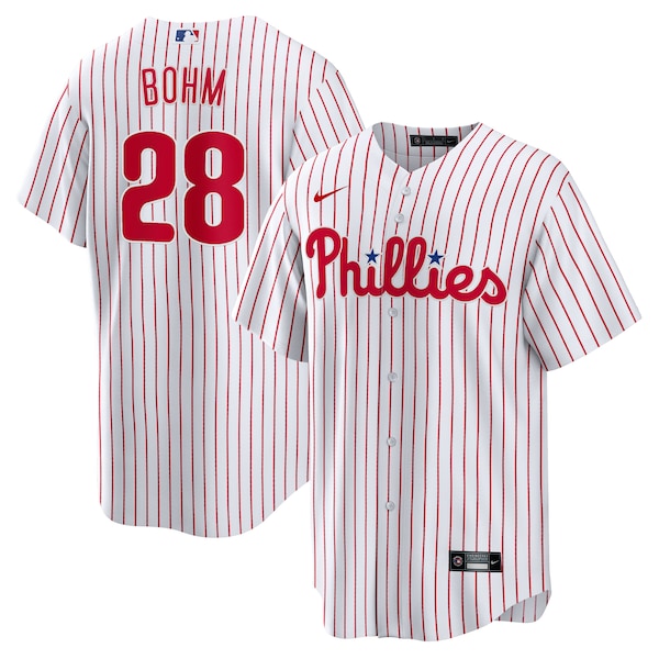 Men's Philadelphia Phillies Alec Bohm Nike White Replica Player Jersey