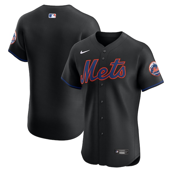 Men's New York Mets Nike Black Alternate Elite Jersey