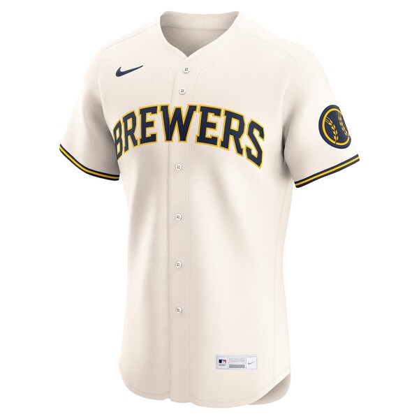 Men's Milwaukee Brewers Nike Cream Home Elite Jersey