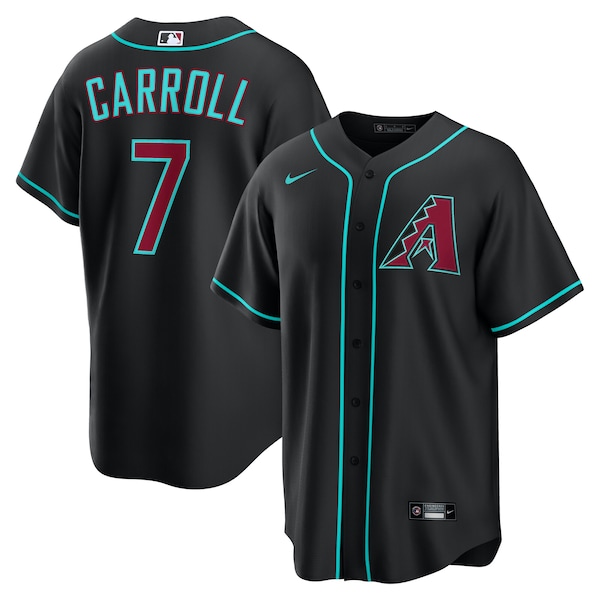 Men's Arizona Diamondbacks Corbin Carroll Nike Black Alternate Replica Jersey