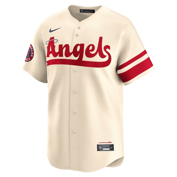 Men's Los Angeles Angels Nike Cream City Connect Limited Jersey