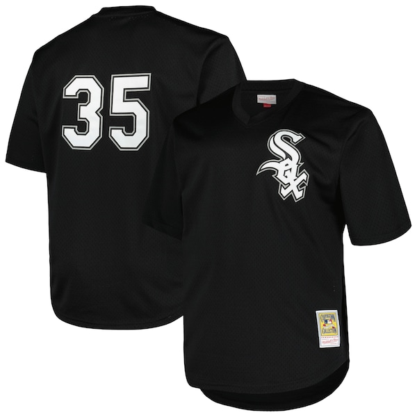 Men's Chicago White Sox Frank Thomas Profile Black Big & Tall Cooperstown Collection Mesh Batting Practice Jersey