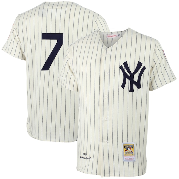 Men's New York Yankees Mickey Mantle Mitchell & Ness Cream 1951 Cooperstown Collection Authentic Jersey