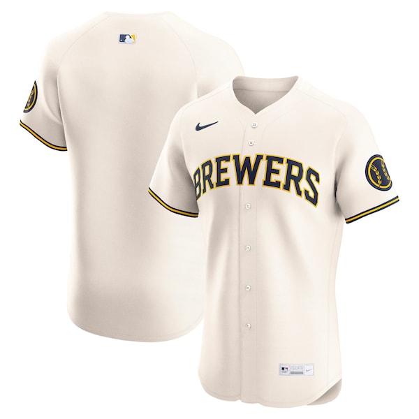 Men's Milwaukee Brewers Nike Cream Home Elite Jersey