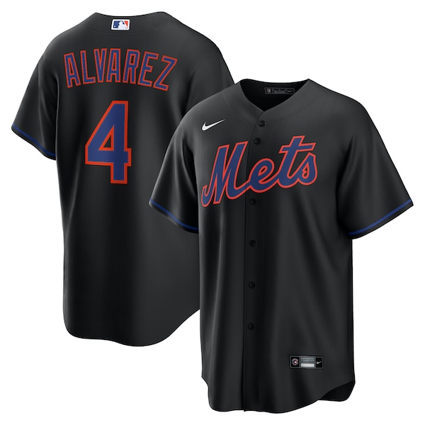 Men's New York Mets Francisco Alvarez Nike Black Alternate Replica Jersey