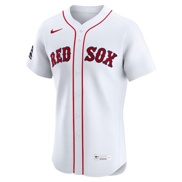 Men's Boston Red Sox Nike White Home Sponsor Patch Elite Jersey