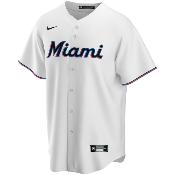 Men's Miami Marlins Nike White Home Replica Custom Jersey