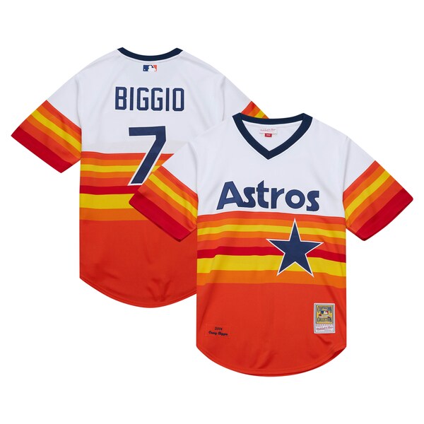 Men's Houston Astros Craig Biggio Mitchell & Ness White 2004 Cooperstown Collection Authentic Throwback Jersey