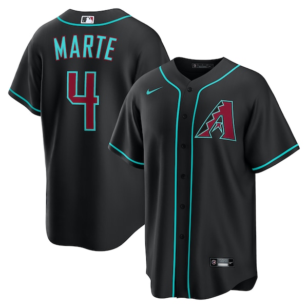 Men's Arizona Diamondbacks Ketel Marte Nike Black Alternate Replica Jersey