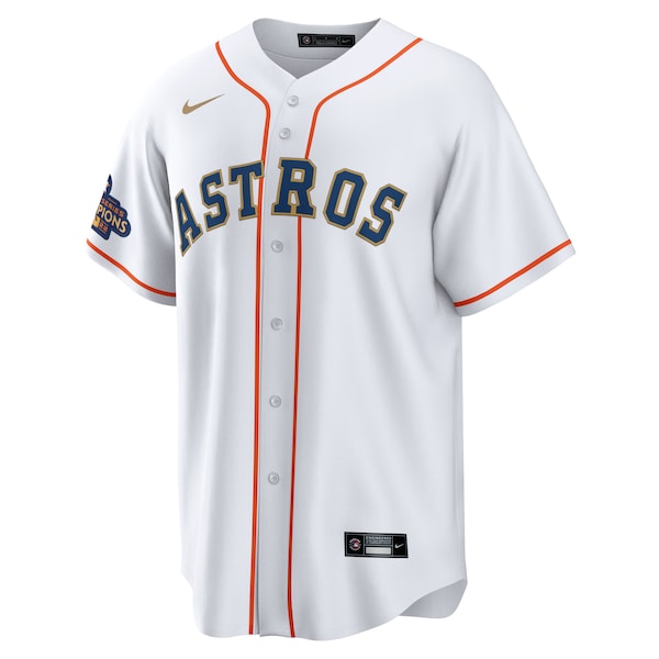 Men's Houston Astros Alex Bregman Nike White/Gold 2023 Gold Collection Replica Player Jersey