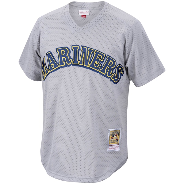 Men's Seattle Mariners Edgar Martinez Mitchell & Ness Charcoal Cooperstown Collection Mesh Batting Practice Jersey