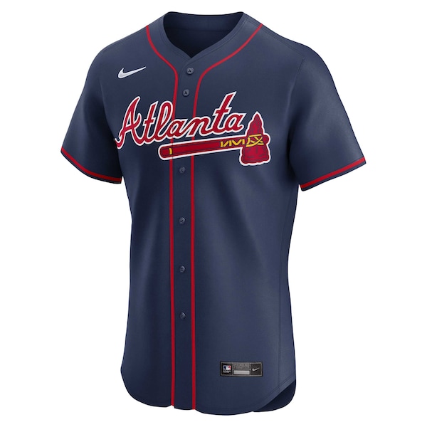 Men's Atlanta Braves Ronald Acu?a Jr. Nike Navy Alternate Elite Player Jersey