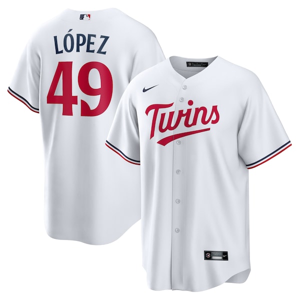 Men's Minnesota Twins Pablo López Nike White Home Replica Player Jersey