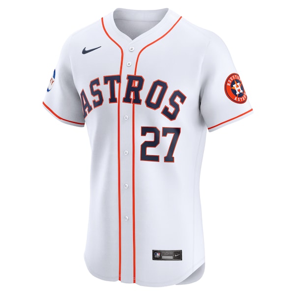 Men's Houston Astros Jose Altuve Nike White Home Elite Sponsor Patch Player Jersey