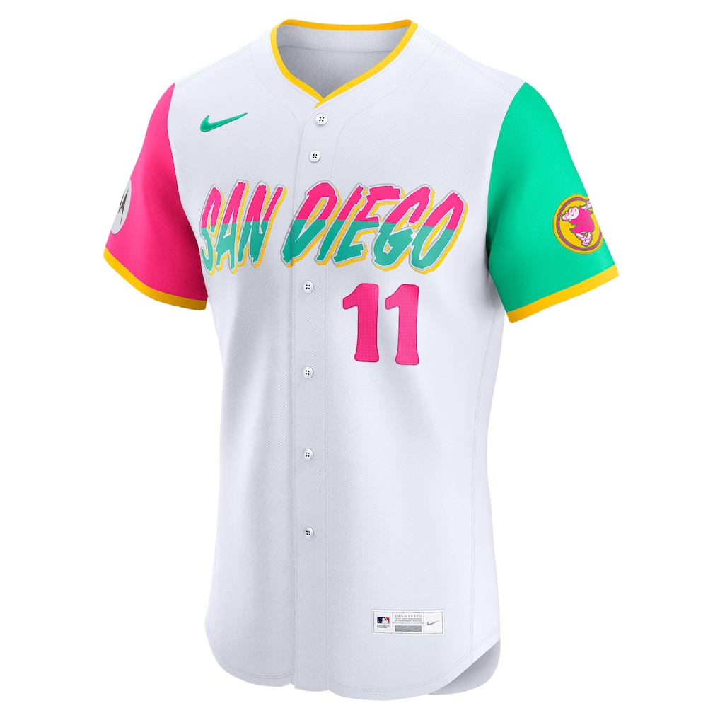Men's San Diego Padres Yu Darvish Nike White City Connect Sponsor Patch Elite Player Jersey