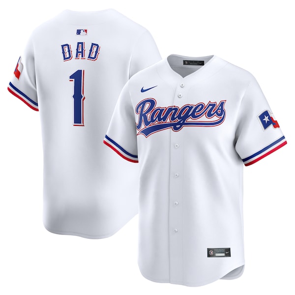 Men's Texas Rangers Nike White #1 Dad Home Limited Jersey