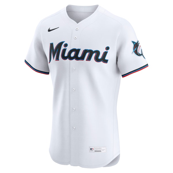 Men's Miami Marlins Sandy Alcantara Nike White Home Elite Jersey