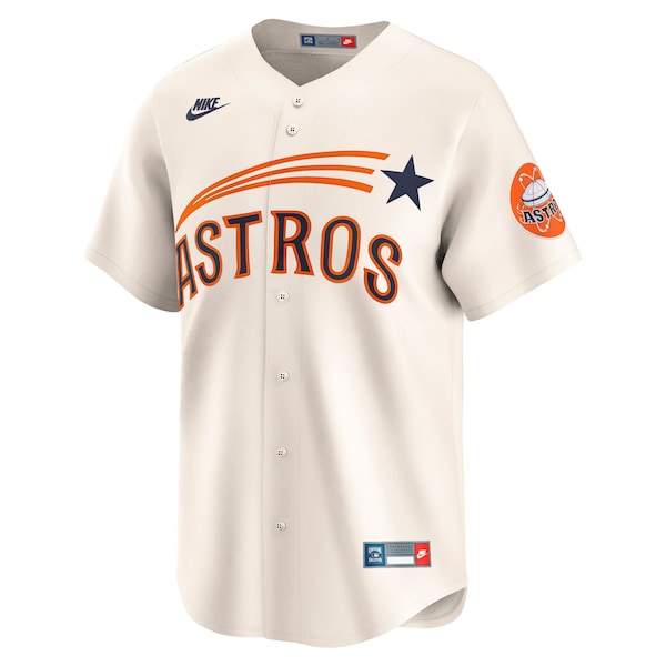 Men's Houston Astros Nike Cream Throwback Cooperstown Collection Limited Jersey