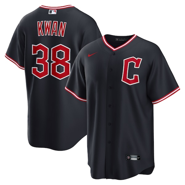 Men's Cleveland Guardians Steven Kwan Nike Navy Alternate Replica Jersey