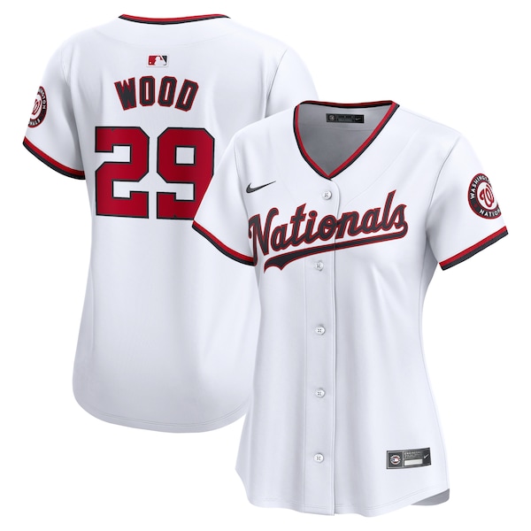 Women's Washington Nationals James Wood Nike White Home Limited Player Jersey