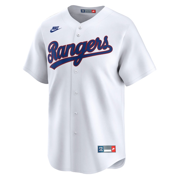 Men's Texas Rangers Nike White Throwback Cooperstown Collection Limited Jersey