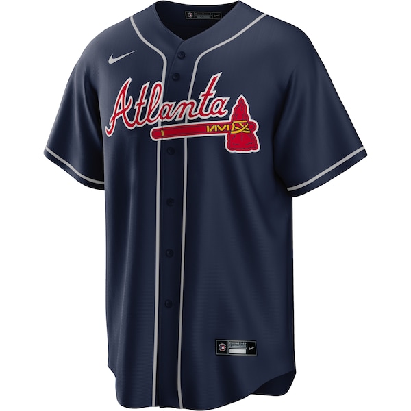 Men's Atlanta Braves Ronald Acu?a Jr. Nike Navy Big & Tall Alternate Replica Player Jersey