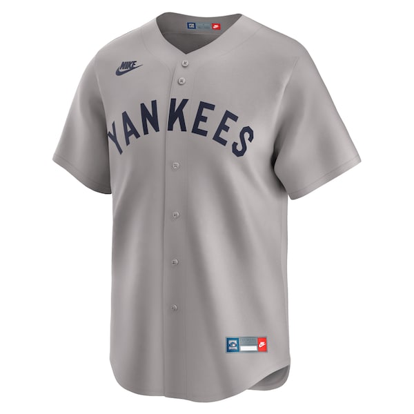 Men's New York Yankees Mickey Mantle Nike Gray Throwback Cooperstown Collection Limited Jersey