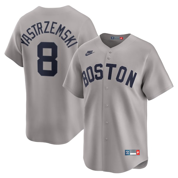 Men's Boston Red Sox Carl Yastrzemski Nike Gray Throwback Cooperstown Collection Limited Jersey