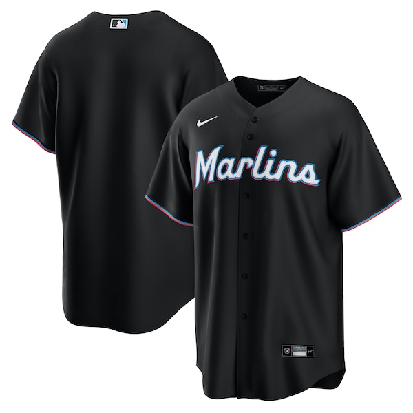 Men's Miami Marlins Nike Black Alternate Replica Jersey