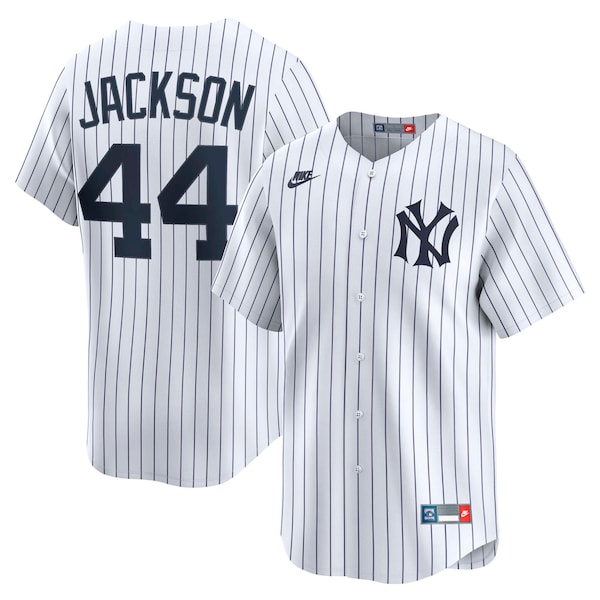 Men's New York Yankees Reggie Jackson Nike White Throwback Cooperstown Collection Limited Jersey