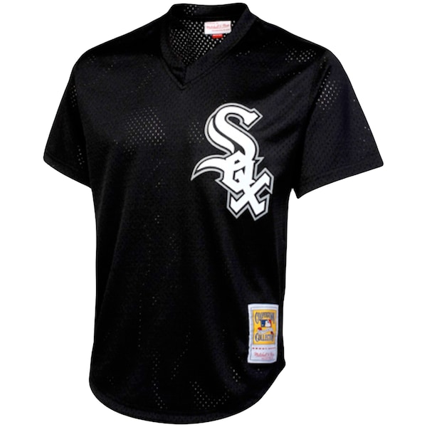 Men's Chicago White Sox Bo Jackson Mitchell & Ness Black Cooperstown Collection Big & Tall Mesh Batting Practice Jersey