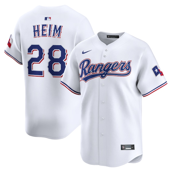 Men's Texas Rangers Jonah Heim Nike White Home Limited Player Jersey
