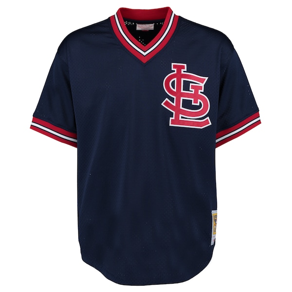Men's St. Louis Cardinals Ozzie Smith Mitchell & Ness Navy 1994 Authentic Cooperstown Collection Mesh Batting Practice Jersey