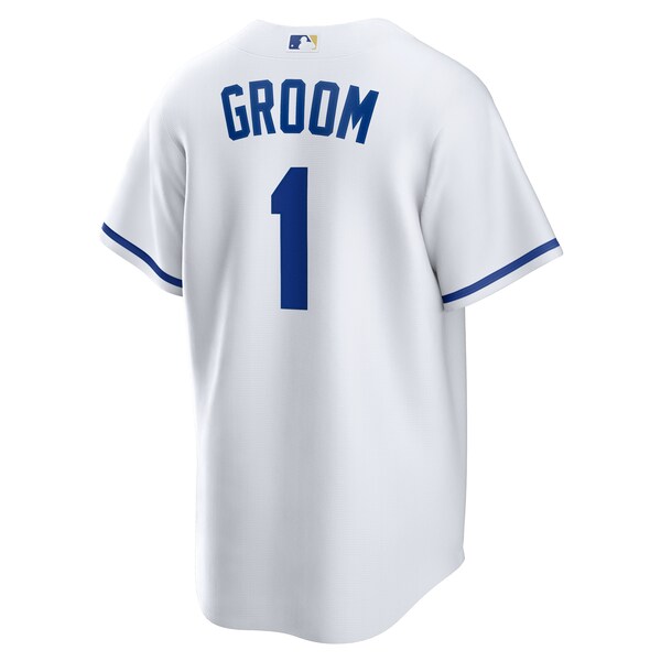 Men's Kansas City Royals Nike White #1 Groom Home Replica Jersey