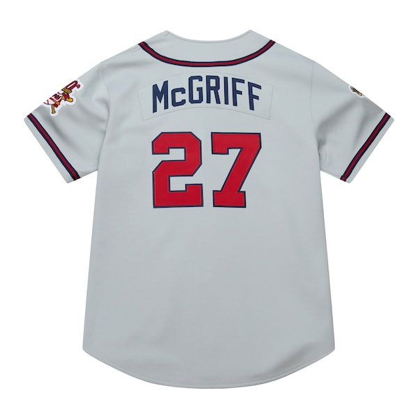 Men's Atlanta Braves Fred McGriff Mitchell & Ness Gray 1995 Throwback Authentic Jersey