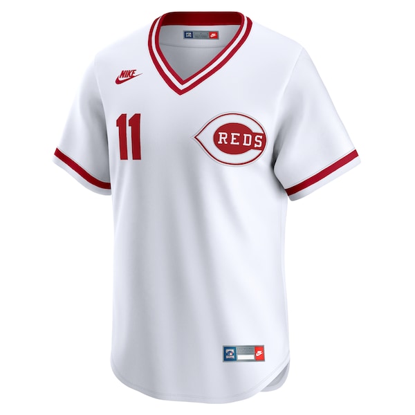 Men's Cincinnati Reds Barry Larkin Nike White Throwback Cooperstown Collection Limited Jersey