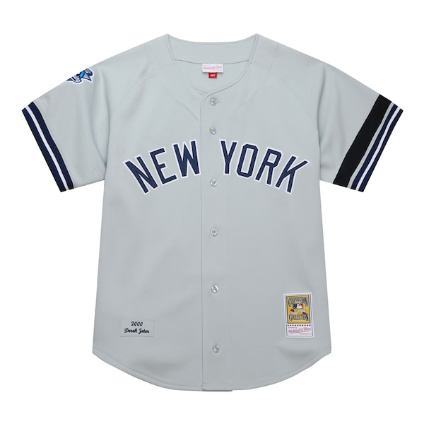 Men's New York Yankees Derek Jeter Mitchell & Ness Gray Cooperstown Collection 2000 World Series Authentic Jersey