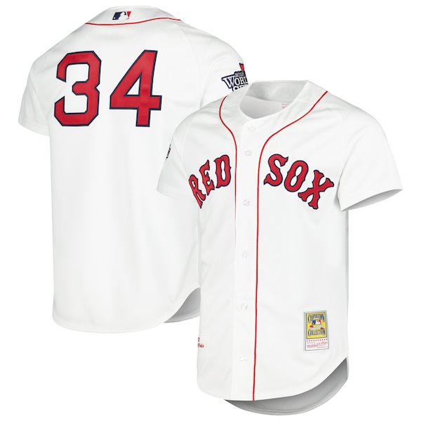 Men's Boston Red Sox David Ortiz Mitchell & Ness White Cooperstown Collection Authentic Jersey
