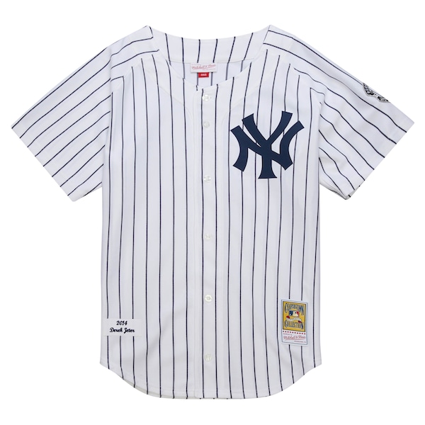 Men's New York Yankees Derek Jeter Mitchell & Ness White 2014 Cooperstown Collection Authentic Throwback Jersey