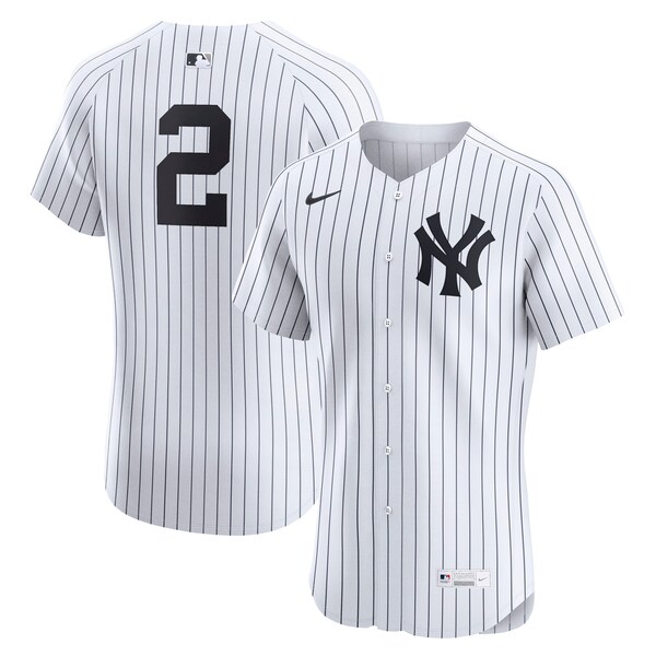 Men's New York Yankees Derek Jeter Nike White Home Elite Player Jersey