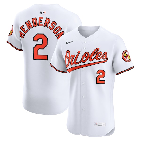 Men's Baltimore Orioles Gunnar Henderson Nike White Home Elite Jersey