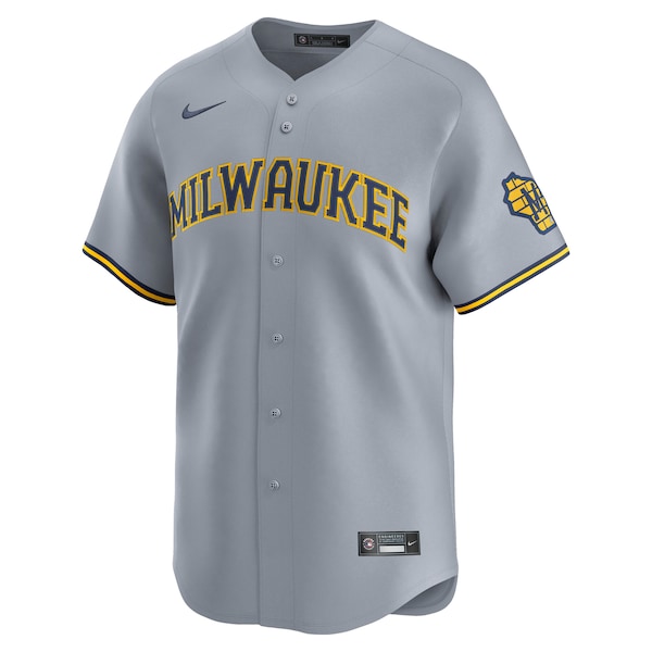 Men's Milwaukee Brewers Nike Gray Road Limited Jersey