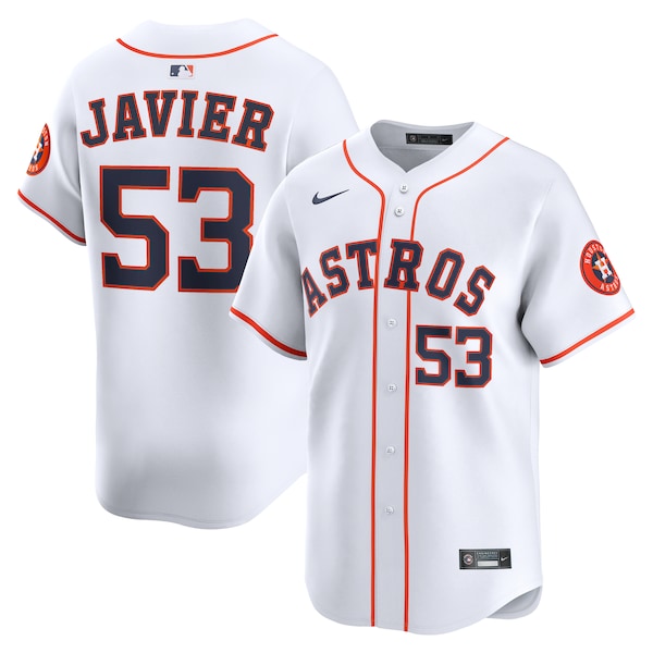Men's Houston Astros Cristian Javier Nike White Home Limited Player Jersey