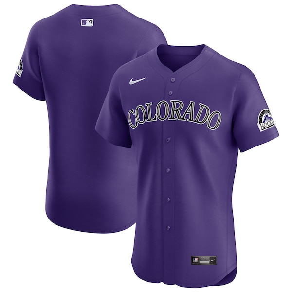 Men's Colorado Rockies Nike Purple Alternate Vapor Premier Elite Patch Jersey