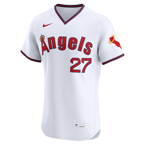 Men's Los Angeles Angels Mike Trout Nike White Alternate 2 Elite Jersey