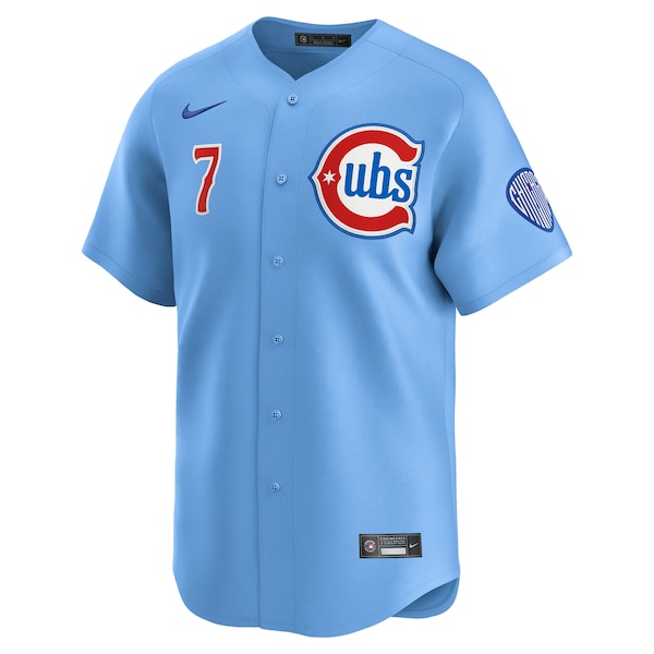 Men's Chicago Cubs Dansby Swanson Nike Baby Blue 2nd Alternate Limited Player Jersey
