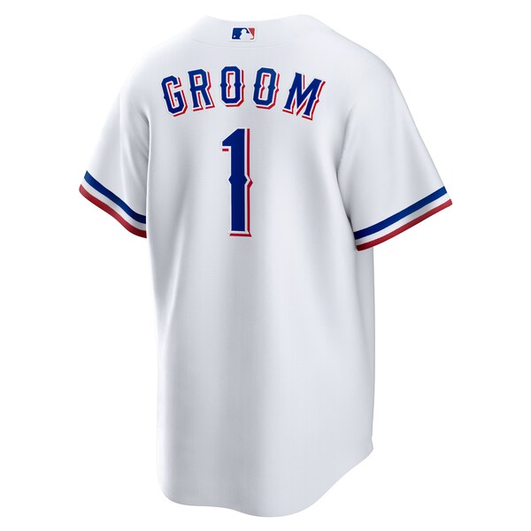 Men's Texas Rangers Nike White #1 Groom Home Replica Jersey