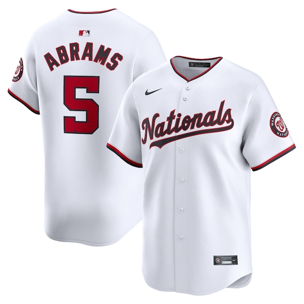 Men's Washington Nationals CJ Abrams Nike White Home Limited Player Jersey