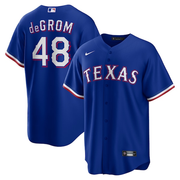 Men's Texas Rangers Jacob deGrom Nike Royal Alternate 2 Replica Jersey