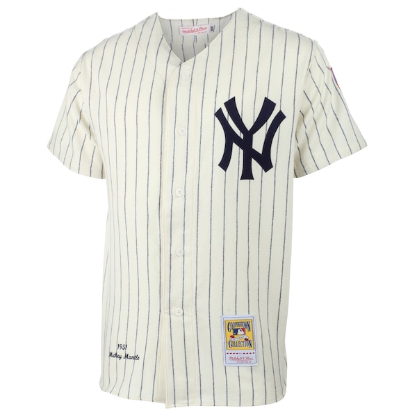 Men's New York Yankees Mickey Mantle Mitchell & Ness Cream 1951 Cooperstown Collection Authentic Jersey